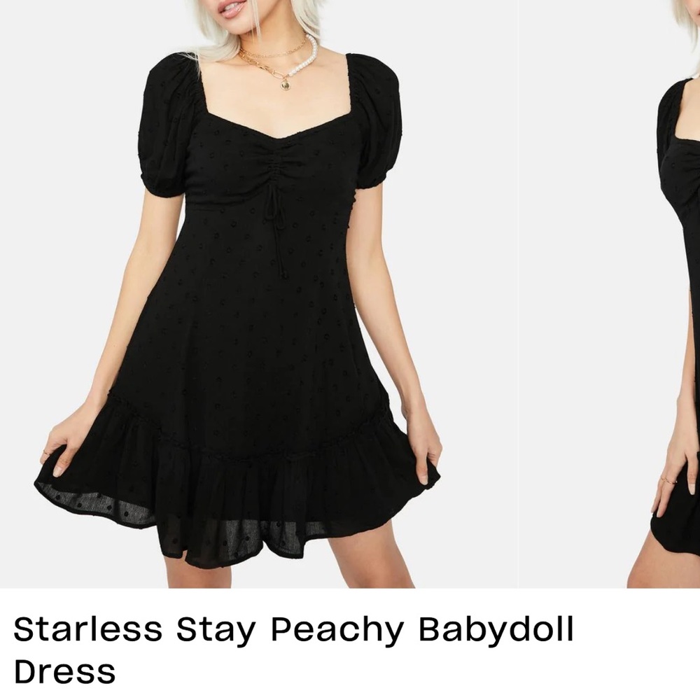 Starless Stay Peachy Babydoll dress, dolls kill, size Medium